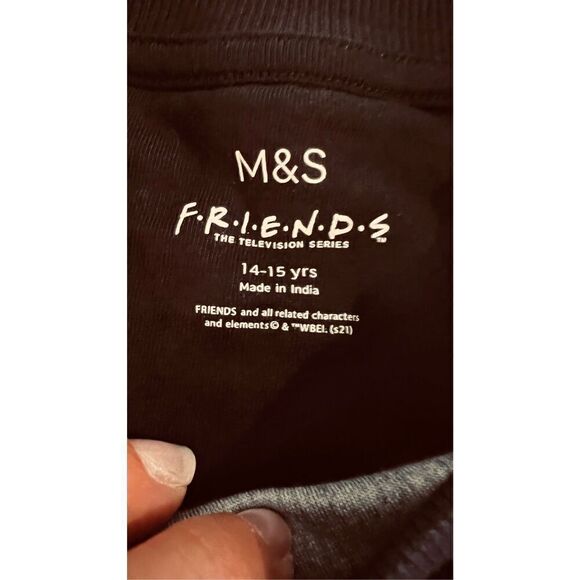 M&S MARKS AND SPENCER FRIENDS TV SHOW BLACK VELOUR TOP Y2K SZ YOUTH 14 - 15 ADUL - Picture 4 of 10